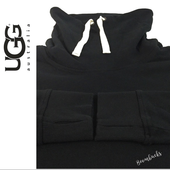 NEW Ugg Fleece Miya Funnel Neck Sweater Black - Picture 4 of 5